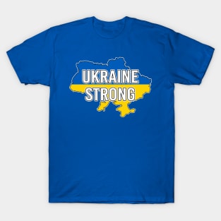 Ukraine Strong Ukrainian Flag Map T-Shirt